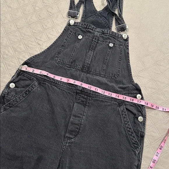 We The Free Boyfriend Washed Black High-Waisted Denim Overall. - Picture 10 of 15